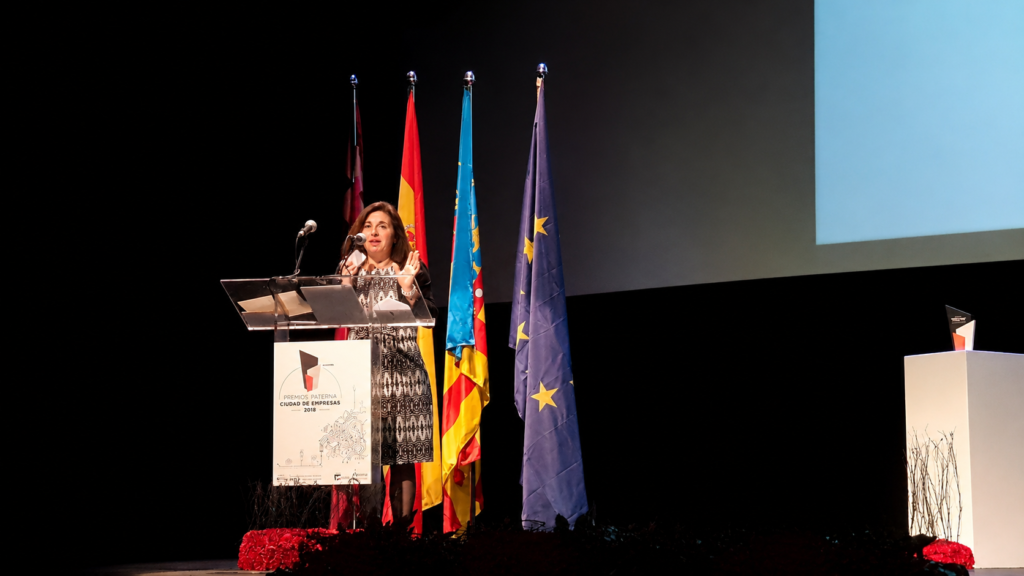 Concha Pinazo durante el acto de los Premios Paterna Ciudad de Empresas 2018