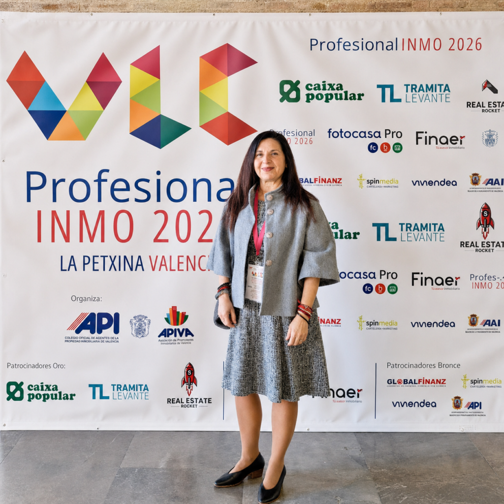 Concha Pinazo en evento profesional inmobiliario API APIVA en Valencia
